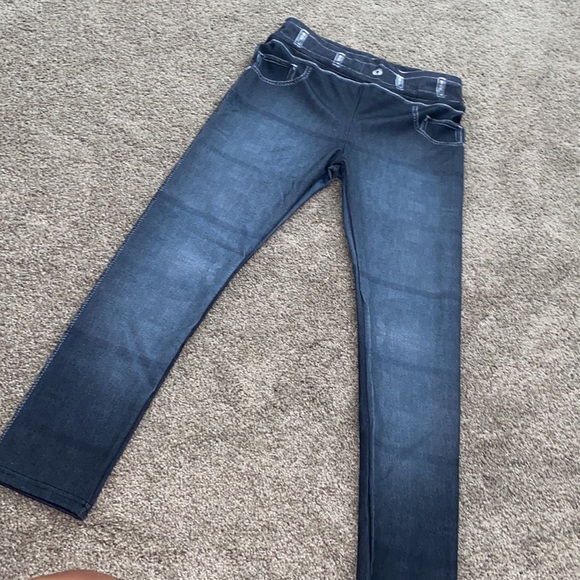 High-waisted High-stretch Faux Denim Leggings - Size Medium - Picture 4 of 6